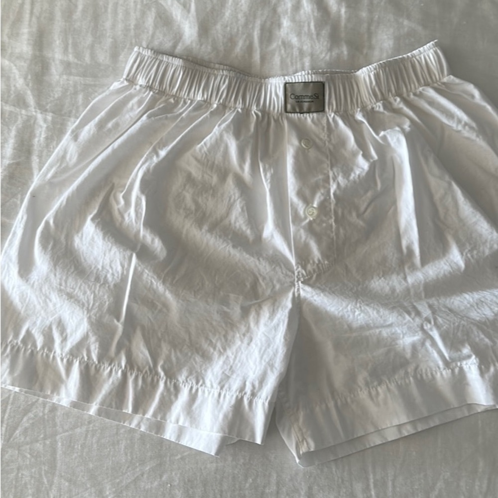 Comme Si white boxer shorts size small